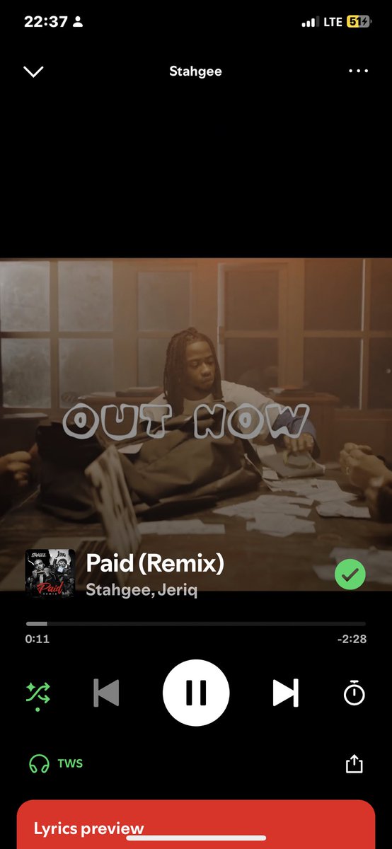 Paidremix by <a href="/Stahgee1/">Stahgee</a> ft <a href="/jeriqthehussla/">jeriqthehussla</a> has surpassed 500k streams on Spotify