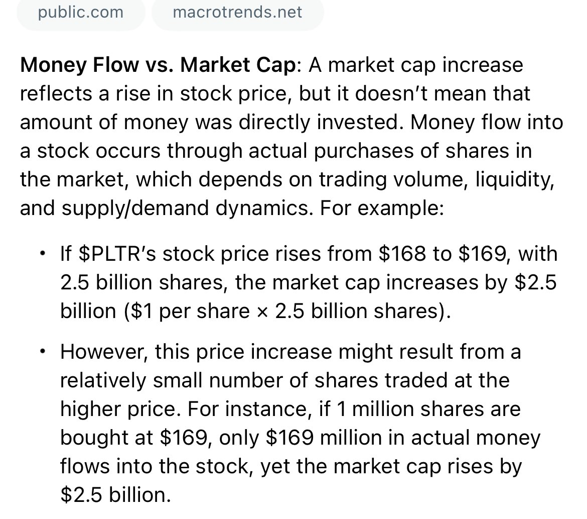 🚨 It’s a good time to remind people that it ONLY takes $1 billion in new MONEY to increase $NVDA market cap by an estimated 80b-$120b

This flywheel effect works on the way up but the down can be nasty as there isn’t nearly enough liquidity to hold up the market for people to