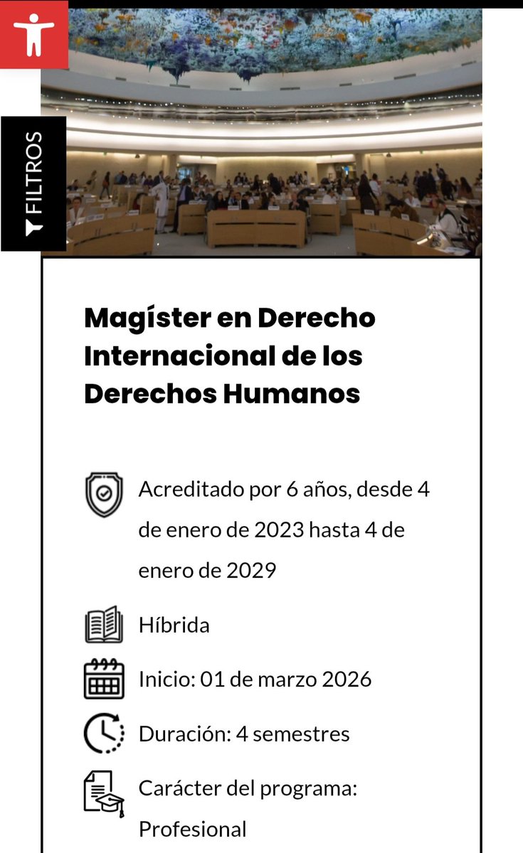 Se encuentran abiertas las postulaciones al Magíster en Derecho Internacional de DDHH, que organiza la Universidad Diego Portales con patrocinio de INDH, Corte IDH y O'Neill Institute for National and Global Health of Georgetown University. Con acreditación oficial por 6 años.