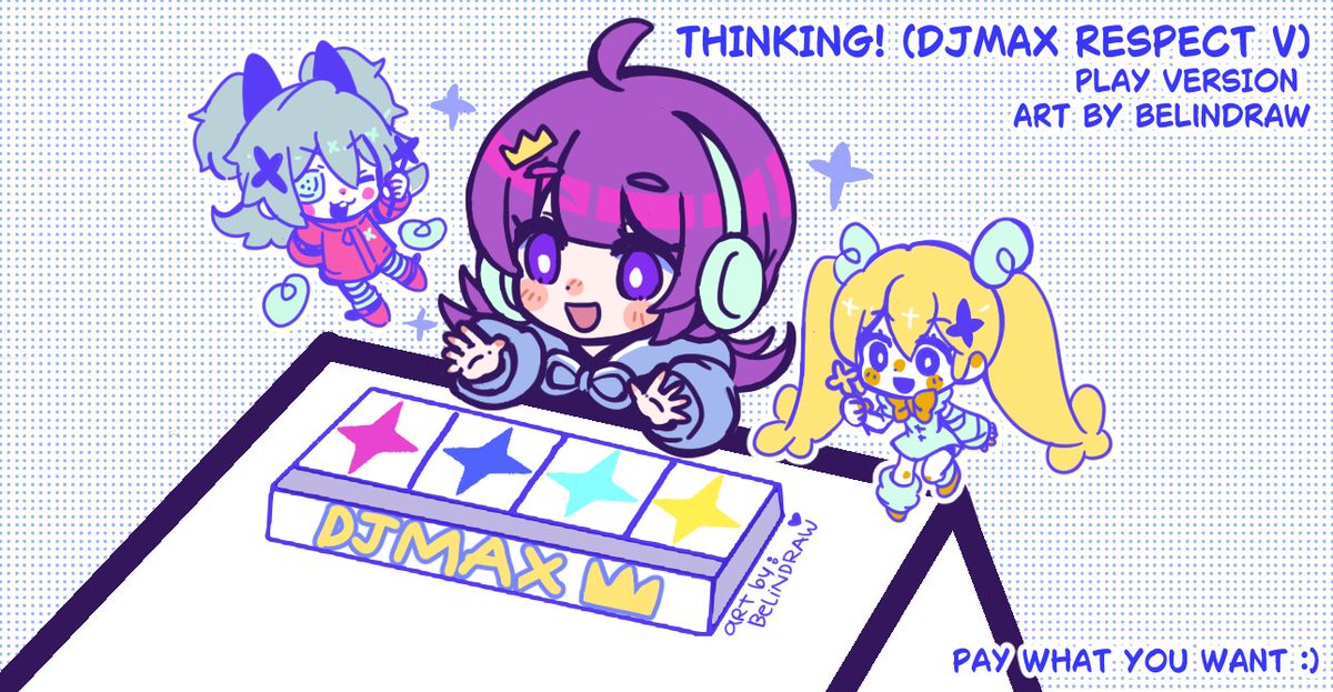 Bongo Cat -Thinking! #DJMAX Respect V Play Ver-
Free download available!!☺️ (see below!) 

I hope you enjoy! 💭⭐️