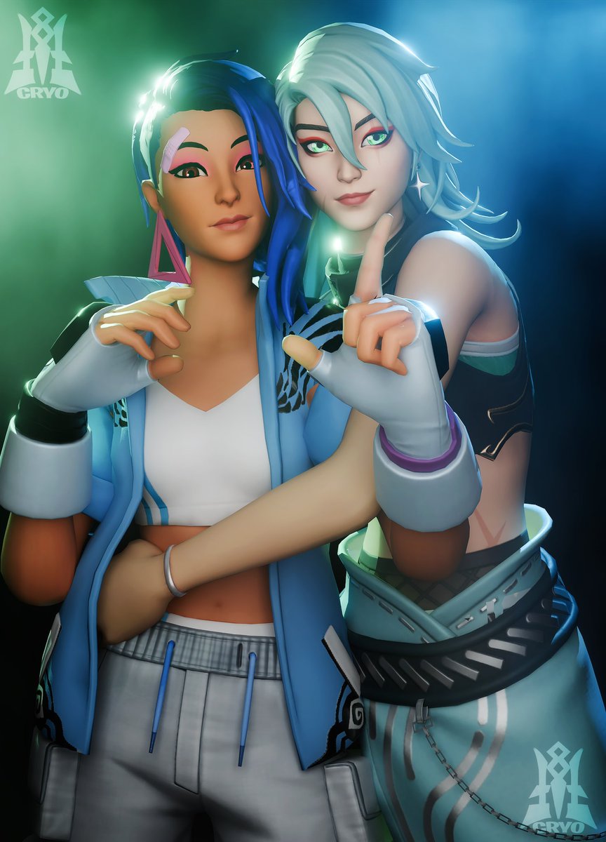 CryoHG's tweet photo. Them 💚🩵
(Making moots comm art into render)
@AuroriaT https://t.co/sdnjuxtia9