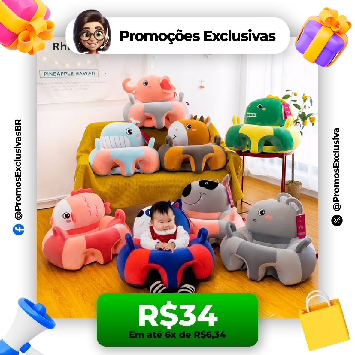 promosexclusiva's tweet image. CONFORTO FOFINHO! 🧸👶

🧸 Sofá Poltrona Infantil Pelúcia Animal
🔥 POR R$34

🔗 s.shopee.com.br/30aNtMqjvH

#SofáInfantil #PelúciaAnimal #MundoKids