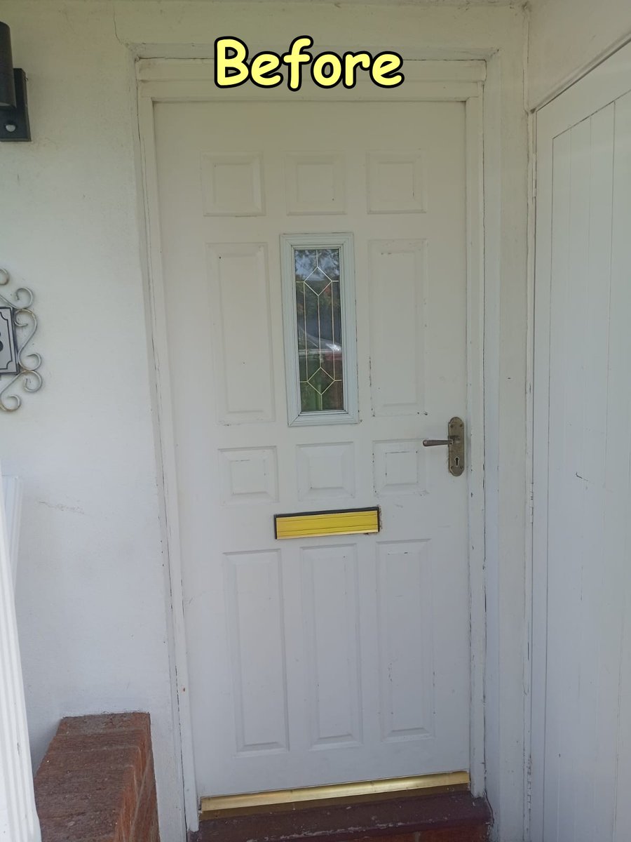 RonnieLaing's tweet photo. We were in Larbert for this job. The old door was replaced with a white upvc Canterbury door panel, with handle and letter plate.  We also installed new white upvc windows. 
#ronnielaingwindows #wednesday #HomeImprovement #doors #windows #centralscotland #larbert #falkirk #Fife https://t.co/nzqaBLYrMJ