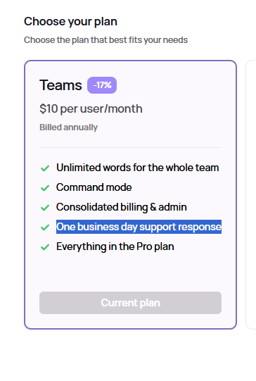danielkinnoch's tweet photo. @WisprFlow Hi, we have a teams account with you that literally has as "One business day support response" however we have been emailing you for weeks since the 24 July 2025, but you are still not responding to us.

Why is this? False advertising?

I can share all our emails and the fact that you overcharged us with no pro rate credit for changing from a personal to teams plas?

Clearly AI can't even help you.