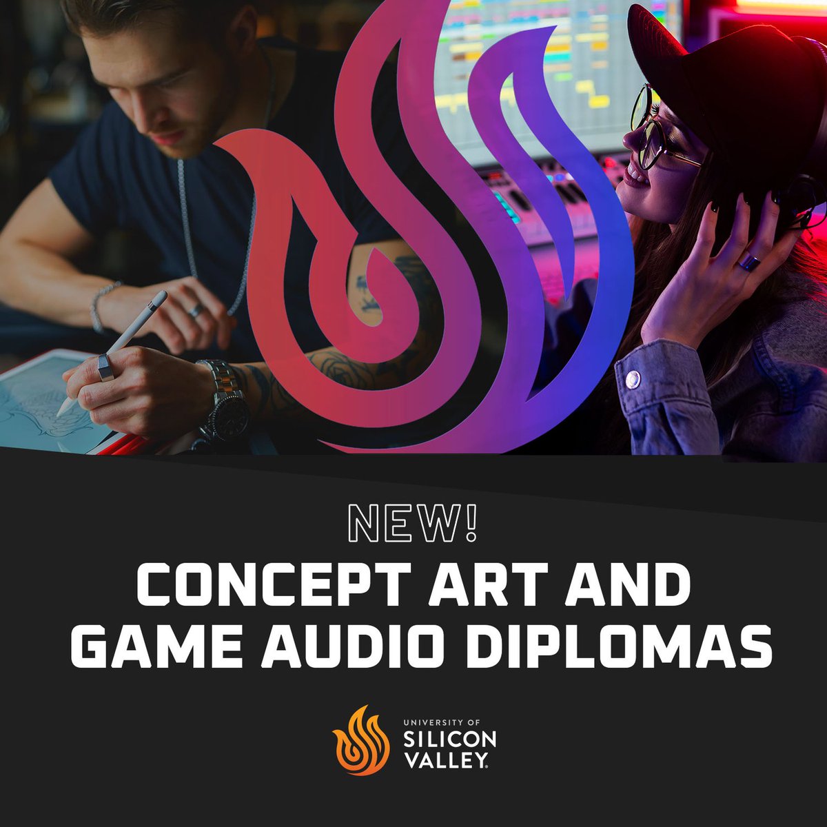 USV just launched new Concept Art and Game Audio Diplomas! 🎨🎶

Our latest blog breaks them down and how they could fit into your creative path.

Click the link to dive in
bit.ly/45Fz1kd