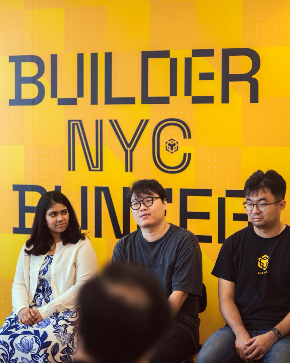 BNBCHAIN's tweet image. In New York at the #BuilderBunker, they joined a two-day event designed to tackle the hardest parts of scaling with expert panels from @avalonfinance_, @LorenzoProtocol, @StadiumScience_, @alt_layer, @Paimon_Finance, @PanteraCapital, @ambergroup_io, @wintermute_t, @OndoFinance…