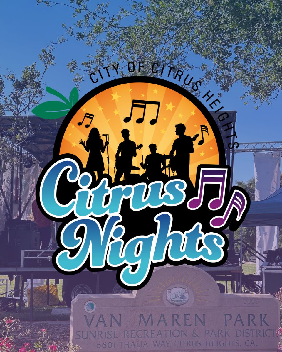 Save the Date for Citrus Nights! 🌆

Join us Thurs, Sept 19 from 6–9 PM at Van Maren Park for our first-ever community event! 🎶🍔🍷 Enjoy live music, food trucks &amp; a Beer + Wine Garden hosted by the Citrus Heights Chamber.

Mark your calendars—more details soon! 🌙