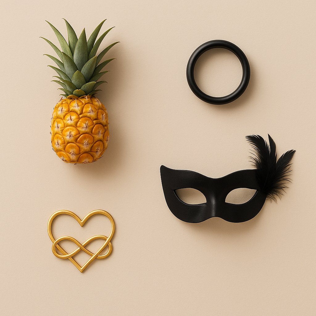 SwingTowns's tweet photo. Swinger symbols decoded π§ π Learn what they mean how to spot them and use them respectfully not awkwardly π¬β
π https://t.co/5ABRskfYdG
#SwingerSymbols #SwingerLifestyle #Pineapple #SignalGuide #Consent #Communication #ENM https://t.co/kG30hQnnEn