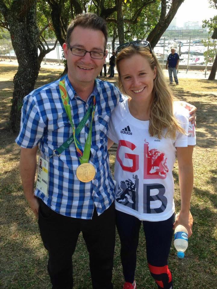 Exactly 9 years ago today, the greatest photograph in Olympic history was taken. 

For months, I managed to convince people I had won this medal by beating Hazel Irvine into bronze and Clare Balding into silver in a special broadcasters race!! 

The medal belongs to Hannah Mills.