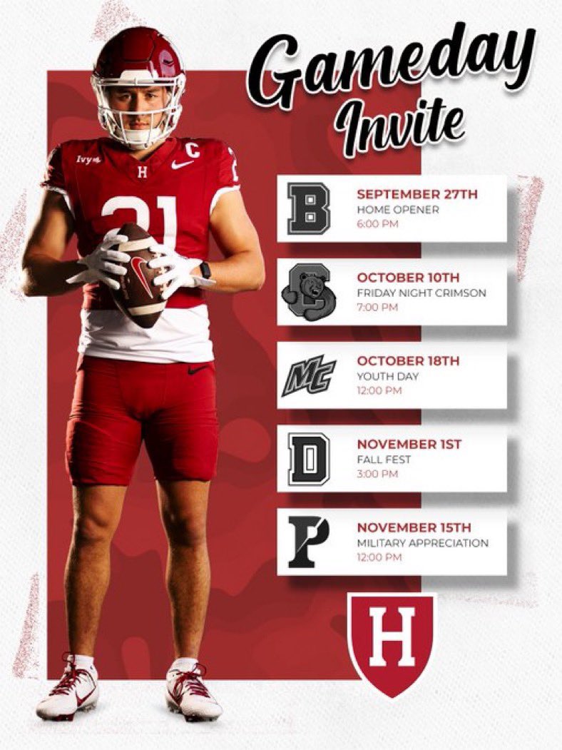 I will be attending <a href="/HarvardFootball/">Harvard Football</a> Brown  game on September 27th . Thanks for the invite <a href="/coach_craw/">Ryan Crawford</a> 🤞🏽🤞🏽🤞🏽🤞🏽

<a href="/FballPhn/">Port Huron Northern Huskies Football</a> 
<a href="/Brucejo26064403/">Bruce fennell ( CoachJones)</a>