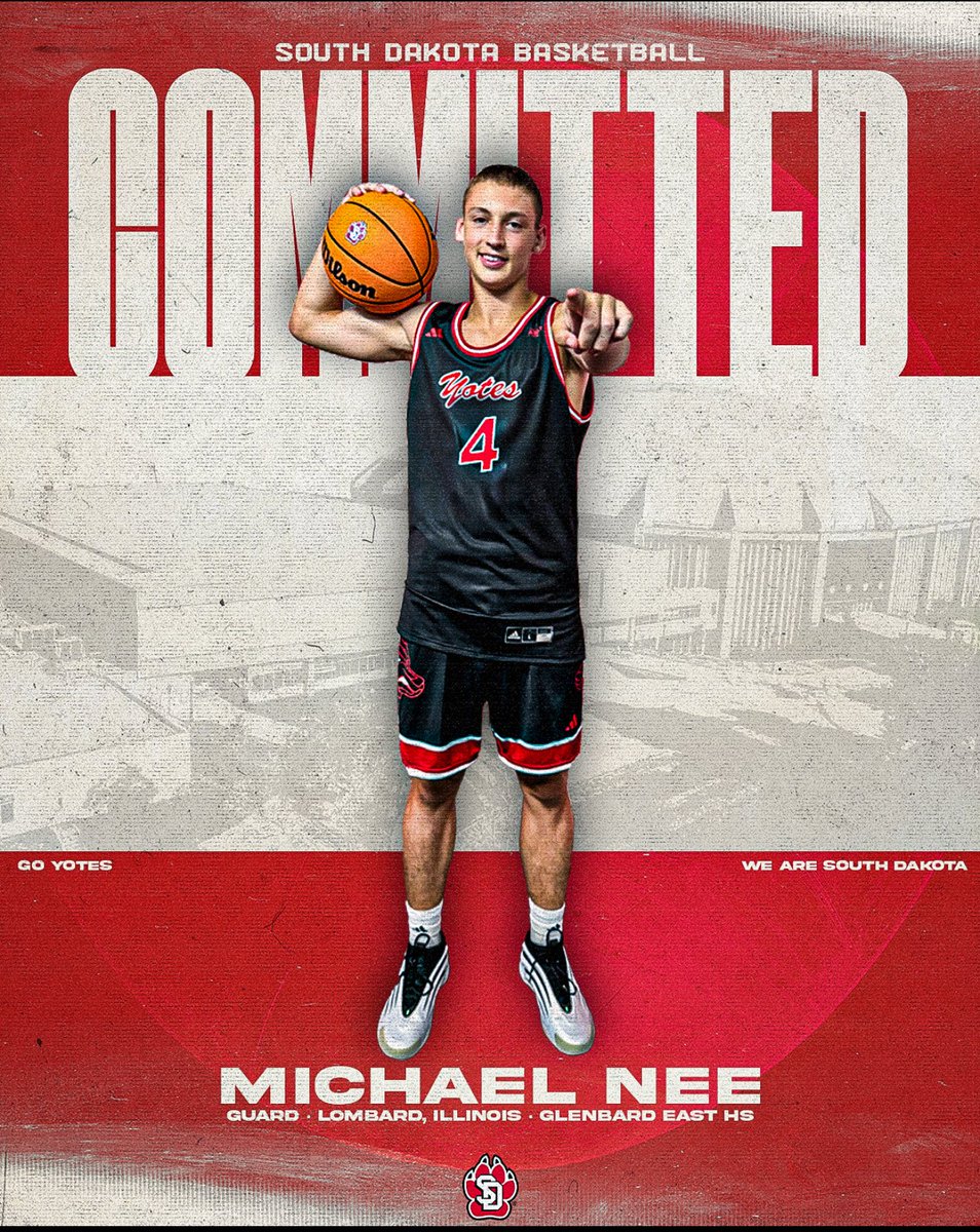 Michael Nee (@michaelnee23) on Twitter photo I’m extremely blessed and excited to announce that I will be committing to the University of South Dakota! Go Yotes 🔴⚪️ <a href="/_CoachPete/">Eric Peterson</a> <a href="/CoachSeanSmith1/">Sean Smith</a> <a href="/BreakawayBball/">Breakaway Basketball</a> <a href="/GEastHoops/">Glenbard East Boys Basketball Team</a> I’m extremely blessed and excited to announce that I will be committing to the University of South Dakota! Go Yotes 🔴⚪️ <a href="/_CoachPete/">Eric Peterson</a> <a href="/CoachSeanSmith1/">Sean Smith</a> <a href="/BreakawayBball/">Breakaway Basketball</a> <a href="/GEastHoops/">Glenbard East Boys Basketball Team</a>