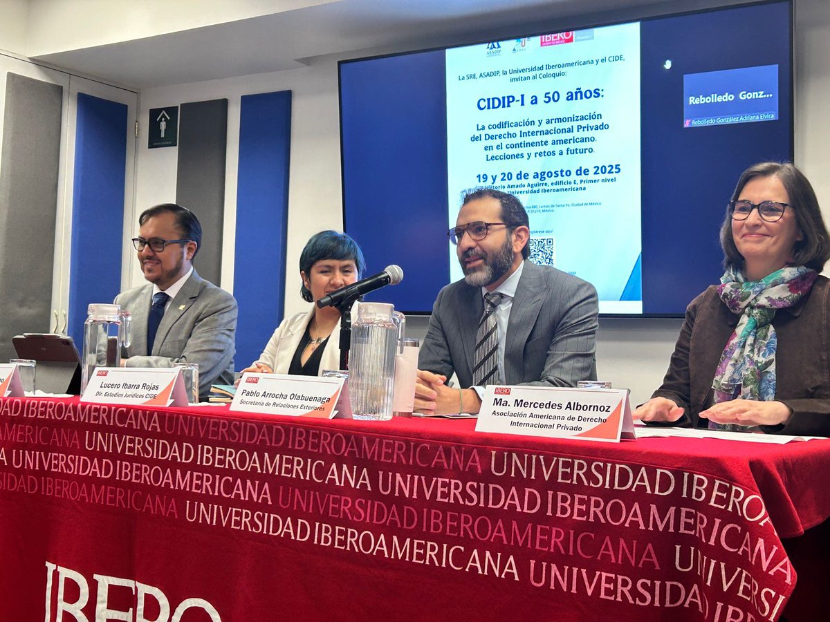 Relaciones Exteriores (@sre_mx) on Twitter photo 📸Hoy se llevó a cabo la apertura del Coloquio por los 50 años de la Conferencia Iberoamericana de Derecho Internacional Privado (CIDIP), realizado en conjunto por la <a href="/IBERO_mx/">IBERO CDMX</a>, <a href="/CIDE_MX/">CIDE</a>, <a href="/ASADIP/">ASADIP</a>, y la <a href="/SRE_mx/">Relaciones Exteriores</a>.
El consultor jurídico de la Cancillería, Pablo Arrocha, destacó el 📸Hoy se llevó a cabo la apertura del Coloquio por los 50 años de la Conferencia Iberoamericana de Derecho Internacional Privado (CIDIP), realizado en conjunto por la <a href="/IBERO_mx/">IBERO CDMX</a>, <a href="/CIDE_MX/">CIDE</a>, <a href="/ASADIP/">ASADIP</a>, y la <a href="/SRE_mx/">Relaciones Exteriores</a>.
El consultor jurídico de la Cancillería, Pablo Arrocha, destacó el