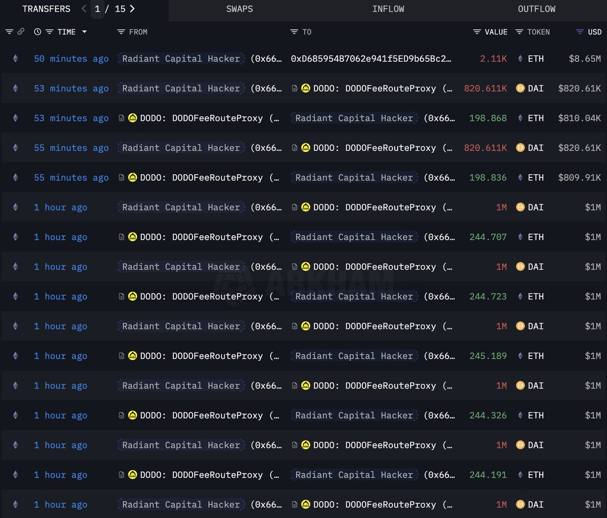 Quoted tweet image of earlier ETH purchase by the hacker