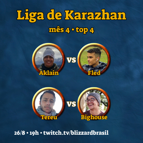 Talso (@talso) on Twitter photo HABEMUS top 4!
Terça que vem a panca começa com <a href="/Aklain_Hs/">Hugo Santana</a> x <a href="/FledHS/">Davi Garcia</a> e <a href="/tereuzera/">Heitor Souza Angi</a> x <a href="/Bighouse_hs/">Thiago Casagrande</a>. As séries seguem em sequência, com disputa de terceiro lugar, até decidirmos o grande campeão da temporada!
Lá na live da BlizzardBrasil, bora que bora! HABEMUS top 4!
Terça que vem a panca começa com <a href="/Aklain_Hs/">Hugo Santana</a> x <a href="/FledHS/">Davi Garcia</a> e <a href="/tereuzera/">Heitor Souza Angi</a> x <a href="/Bighouse_hs/">Thiago Casagrande</a>. As séries seguem em sequência, com disputa de terceiro lugar, até decidirmos o grande campeão da temporada!
Lá na live da BlizzardBrasil, bora que bora!