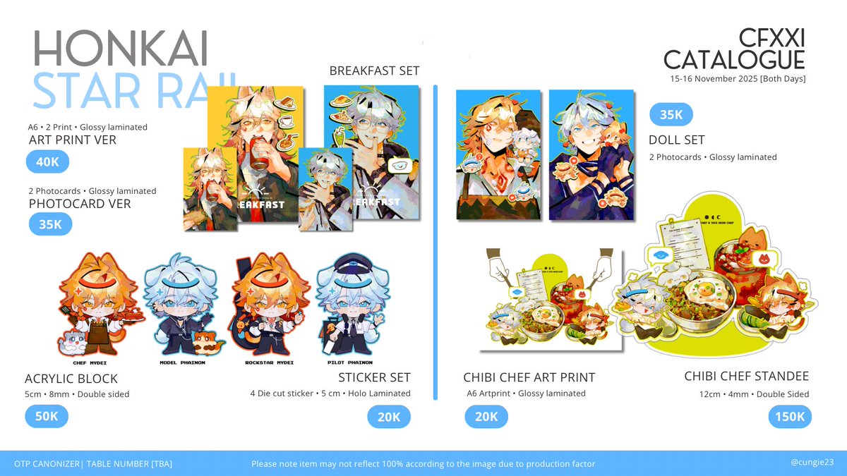 [Like and share are really appreciated ⭐]

Cungie #CFXXI PO are open!

🗓 August 20-25 2025
✅ Pick up and Mail order
📢 GO please contact me first! (Indo address only)
⭐ ALNST, HSR, DOD/DMJ, GDCG/GSGW, ORV
🛒 linktr.ee/cungie23 

Thank you!
#cf21catalogue #cf21