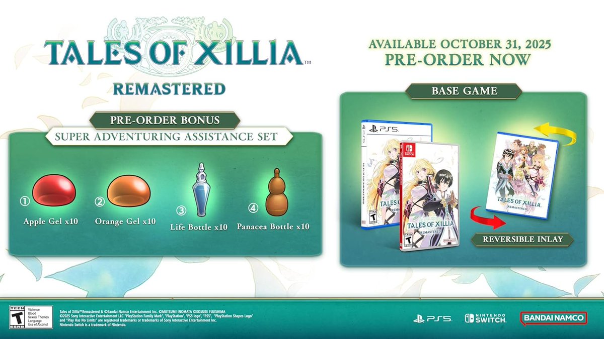 Tales of Xillia Remastered is up for preorder on Amazon ($39.99) 
PS5 amzn.to/4oKEZsO
Switch amzn.to/3UxO8ai

VGP PS5/Switch buff.ly/KON3own 
PNP Games buff.ly/VqGgJ1V #ad