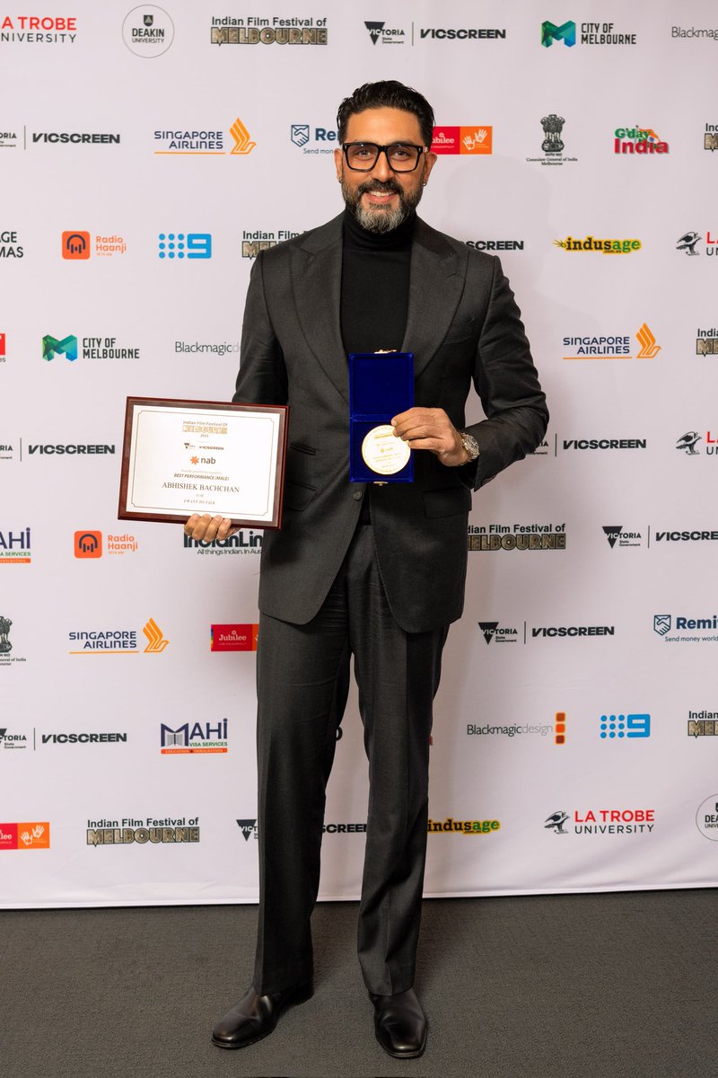 Madhupal112's tweet image. He’s done the comedy (Housefull 5), the drama (Be Happy), and the thrill (Kaalidhar Laapata).
Now #AbhishekBachchan takes home #BestActor at #IFFM for #IWantToTalk.
Versatility = Success.
#TheMelbourneFilmFestival
