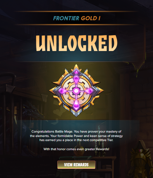 Took 5 attempts while at a 2480 rating to finally win and crack into Gold 1 for Splinterlands Frontier Format!