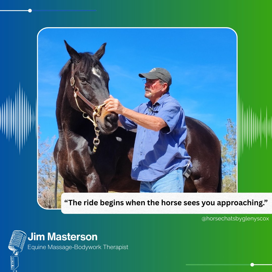 "The ride begins when the horse sees you approaching." – Jim Masterson

What if your horse could show you where they’re holding tension?

In this #HorseChats episode, Jim shares how The Masterson Method unlocks performance and trust.

 Listen now: horsechats.com/jimmasterson/
