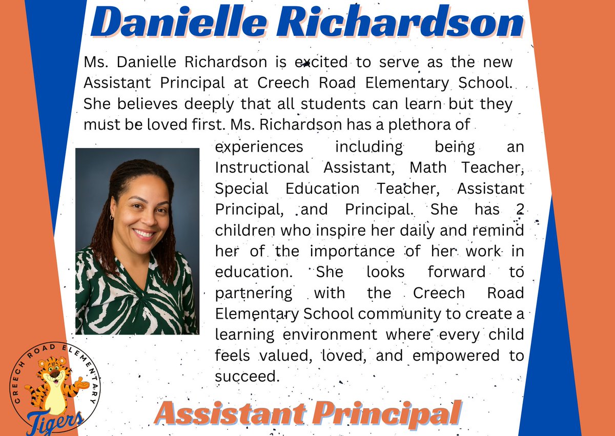 Welcome our new Assistant Principal, Ms. Richardson! <a href="/TheDanielleRich/">Danielle Richardson</a>