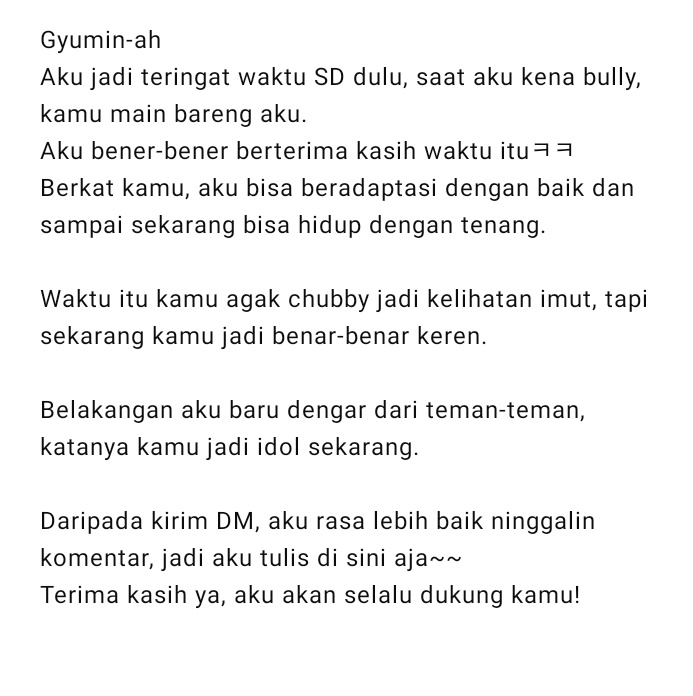 kimgyumin_ina's tweet photo. Temen Gyumin meninggalkan komentar di video cover lagu Gyumin. Komentarnya menjadi bukti kalau sejak dulu Gyumin memang dikenal sebagai anak baik. KIM GYUMIN, WE LOVE YOU 😭🩵🩵🩵🩵
#GYUMIN #XODIAC #규민 #소디엑 https://t.co/J0SwNQcf7D