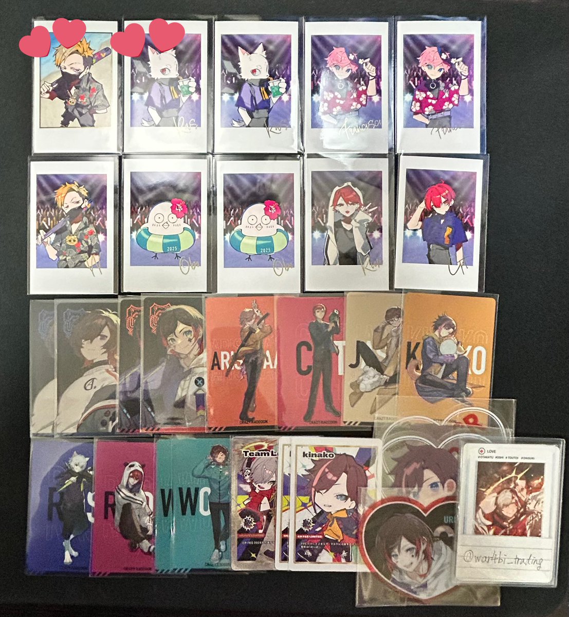 【交換】CR  Crazy Raccoon 
CRフェス 2025 CRFES ランダム缶バッジ
チェキ風カード

求：👼チェキ（等身＞アップ）
譲：以下画像のもの

現地手渡しのみ
異種交換歓迎
複数 : 1 可能
（︎💕︎︎はホログラム仕様）

検索からもお気軽にお声掛けください。