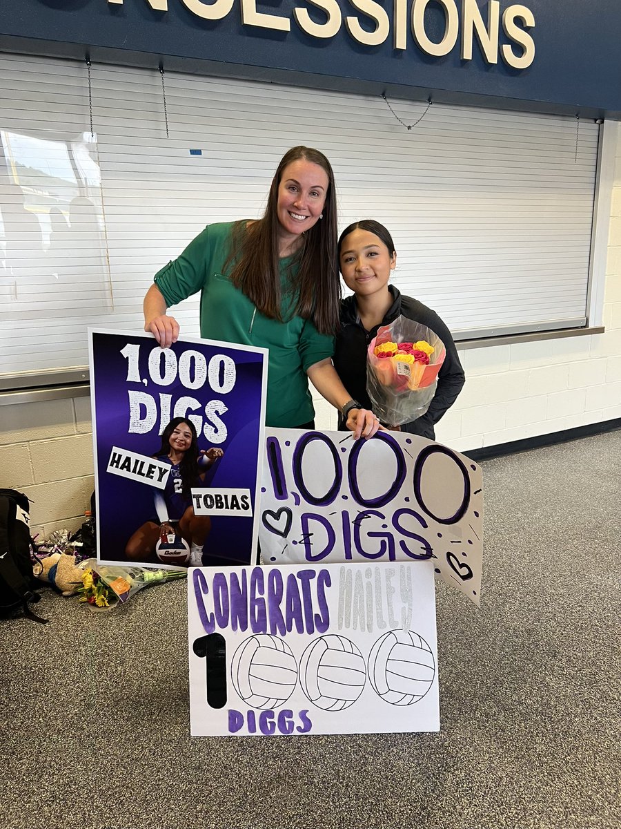 We want to shoutout our junior libero, Hailey Tobias, on earning her 1,000th dig tonight in our match against O’Connor! What a great accomplishment, we are so proud of you! 💜🏐