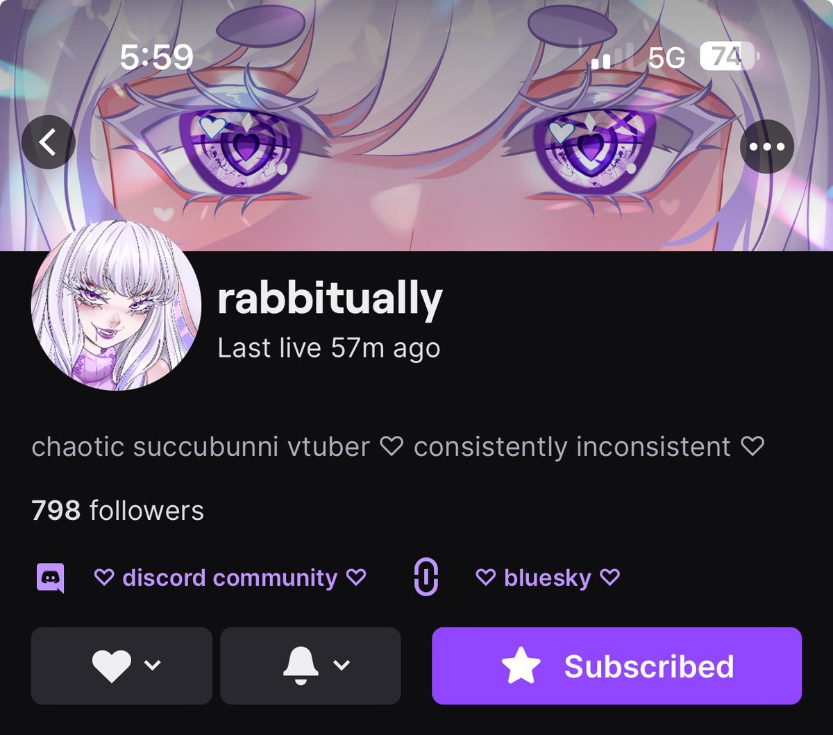 My dear friend is 2 follows away from 800 if anyone could drop her a follow PLS I’d be so happy she’s super funny and very silly 🥺🫶!!

twitch.tv/rabbitually
