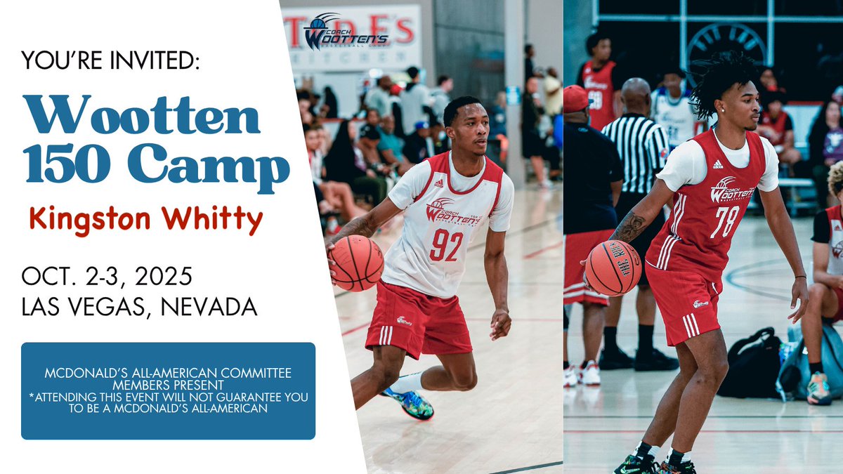 KingstonWhitty's tweet photo. Thank you @Wootten_Camp for the invite! 🙏🏽 I'm super excited for this opportunity to compete. #Wootten150 https://t.co/iNjpTb8ytz