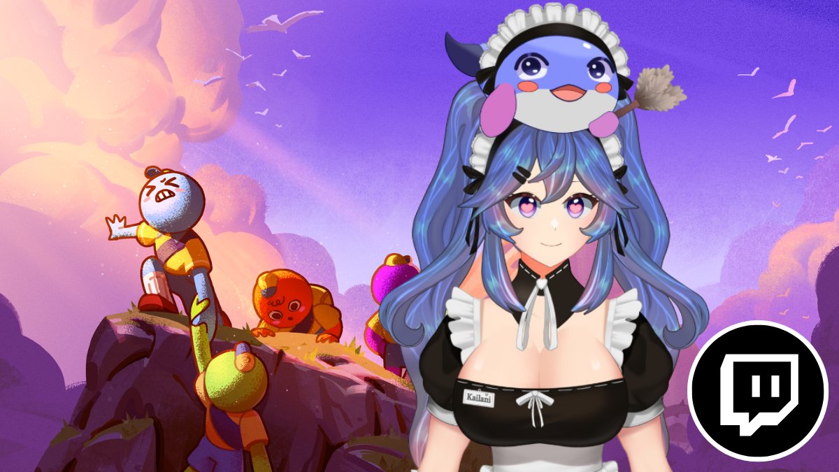 Auto_Kailani's tweet photo. LIVE FROM THE MANSION! 🏡🧹🐳
It's time for Peak gaming!  We're climbing w/@MeloRayVT in about 45 mins!  Get ready to see a Whale and Manta Ray scale the mountains!

#VTuber | #VtuberLive https://t.co/q7aWBzTGcr