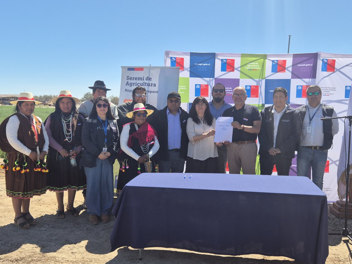 Seremi Osvaldo Ardiles participó en la inauguración del estanque de la Asociación Indígena Flor del Desierto de #pozoalmonte  y en el lanzamiento del convenio para la infraestructura de riego de los pueblos indígenas 2025 impulsado por <a href="/CONADI_Gob/">CONADI</a> y <a href="/MinagriTarapaca/">SEREMI de Agricultura Tarapacá</a> #tamarugal