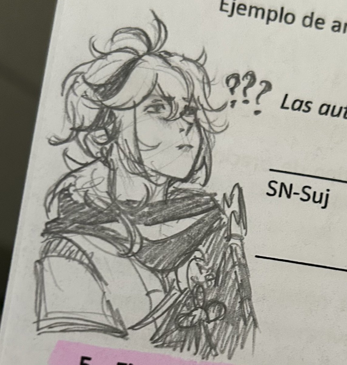 This kazuha sketch 😭😭 he was confused at my hw lol