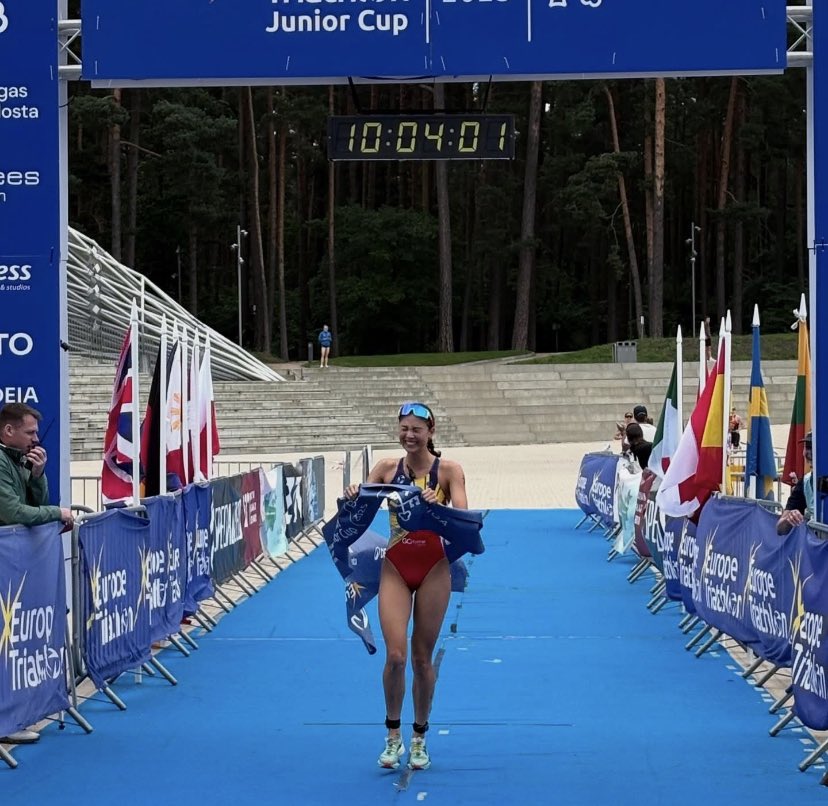 burgmarce's tweet photo. LOOK | Congrats to Filipina triathlete Kira Ellis for winning a gold medal at the 2025 European Triathlon Junior Cup – Junior Women’s Division in Riga, Latvia. “This race will always be a special memory for me. Riga, you truly have my heart, what a race.❤️ Ellis said. @tfcnglobal https://t.co/6d5bdRQCIQ