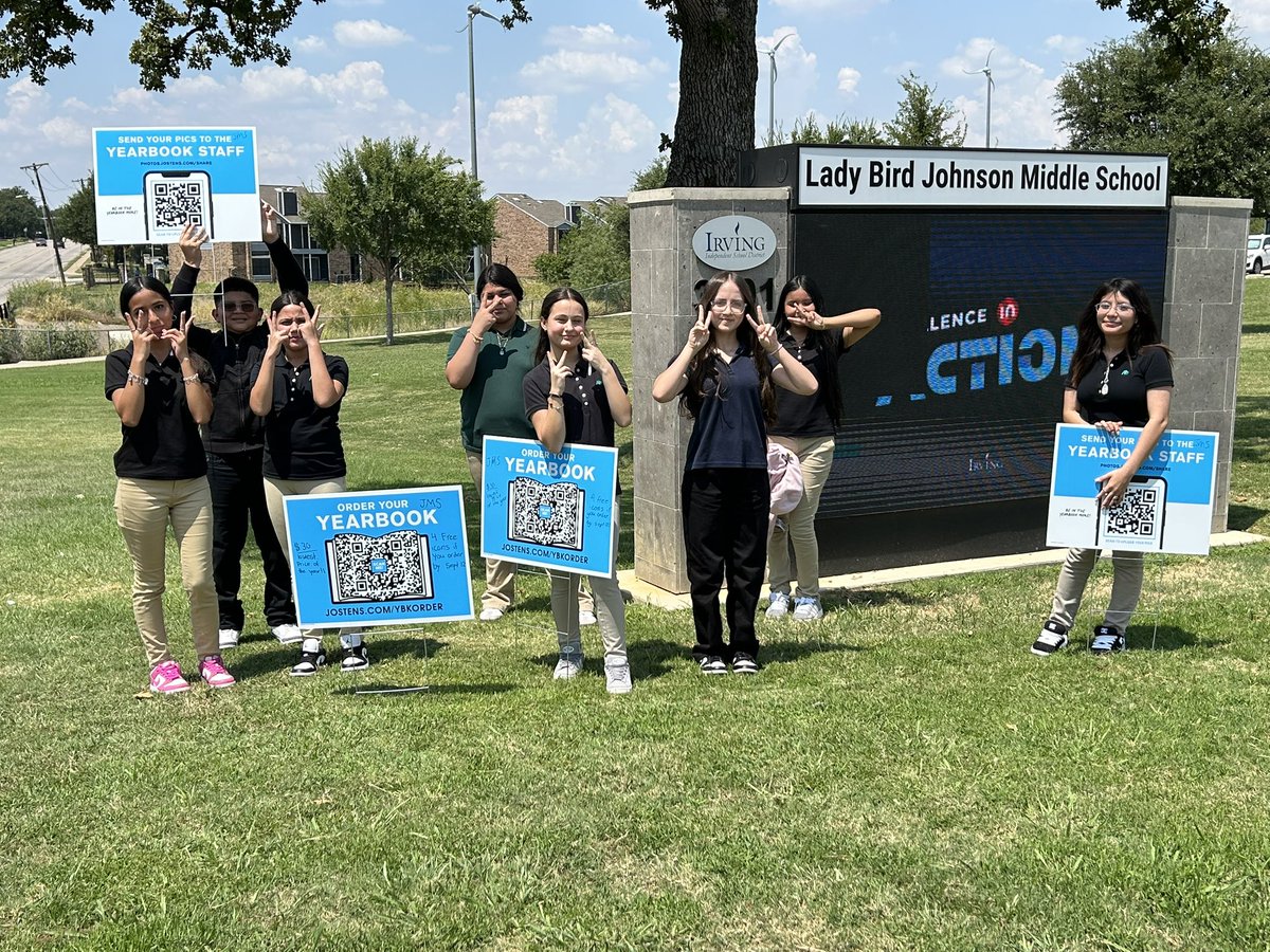 Dorothy Gentry (@msdgentry) on Twitter photo Love ❤️ these students🥹 <a href="/netzeroJMS/">Lady Bird Johnson MS</a> Yearbook Team! It’s hot! 🥵 but we were out there! Putting up marketing materials for our 1st Sale! Buy your @netzerojms yearbook by Sept. 12th and get 4 FREE ICONS when you personalize your yearbook! $30 lowest price all year! #Teamwork Love ❤️ these students🥹 <a href="/netzeroJMS/">Lady Bird Johnson MS</a> Yearbook Team! It’s hot! 🥵 but we were out there! Putting up marketing materials for our 1st Sale! Buy your @netzerojms yearbook by Sept. 12th and get 4 FREE ICONS when you personalize your yearbook! $30 lowest price all year! #Teamwork
