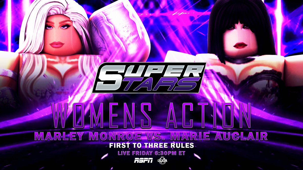 RRWPLUS's tweet photo. #RRWSuperStars | TOMORROW | 6:30PM ET

WOMEN'S ACTION!

- @pettybitchliaa VS. @eyezonchandi 
- @KylieJaxOPRW VS. @P1SSMEOFF 
- @MarleyMonroeRW VS. @sportscvr 
- #TaylorSky &amp; #Kameron VS. @JazzyViceRW &amp; #IrinaSky https://t.co/l27Hj2eKXT
