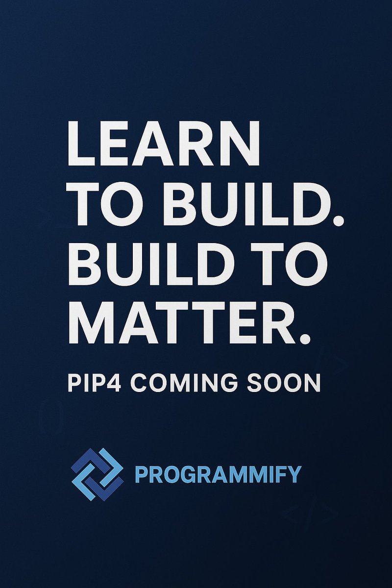 programmify's tweet image. Africa’s builders are rising. AI has lowered barriers, but tutorials alone won’t close the gap
At Programmify, we believe momentum & creation matter
💡 You’ve learned enough. Now it’s time to ship
👉 Learn to build. Build to matter
🔔 #PIP4 is coming. Stay tuned
#AfricaBuilds