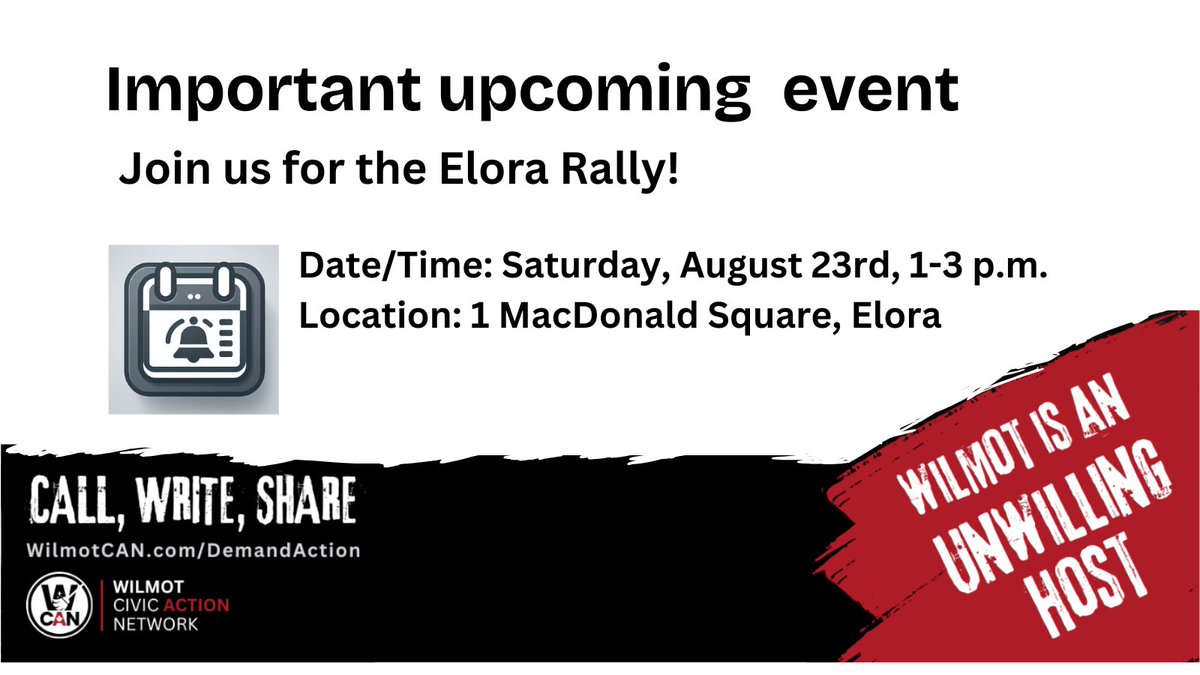Speak out against Bill 5 at upcoming Elora Rally. Fight against Special Economic Zones that cancel the Endangered Species Act, remove Heritage and Archeology protections, &amp; trample First Nations' rights.  

RSVP: app.gvote.ca/rsvp/eve_4078f…

✉️wilmotcan@gmail.com if you need a ride