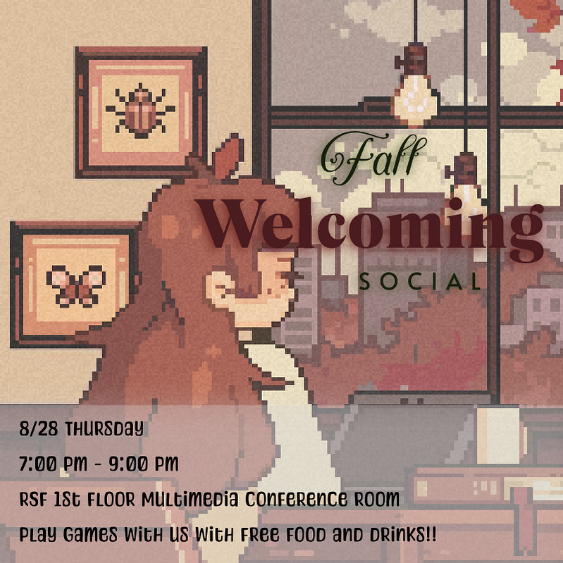 🎉Cue the confetti and airhorns because the CMGG Fall Welcoming Social is just around the corner!  Join us 📅Thursday, 8/28, from 7:00–9:00 PM at the RSF 1st Floor Multimedia Conference Room for FREE food (PIZZA!), drinks, and games galore! 🥳