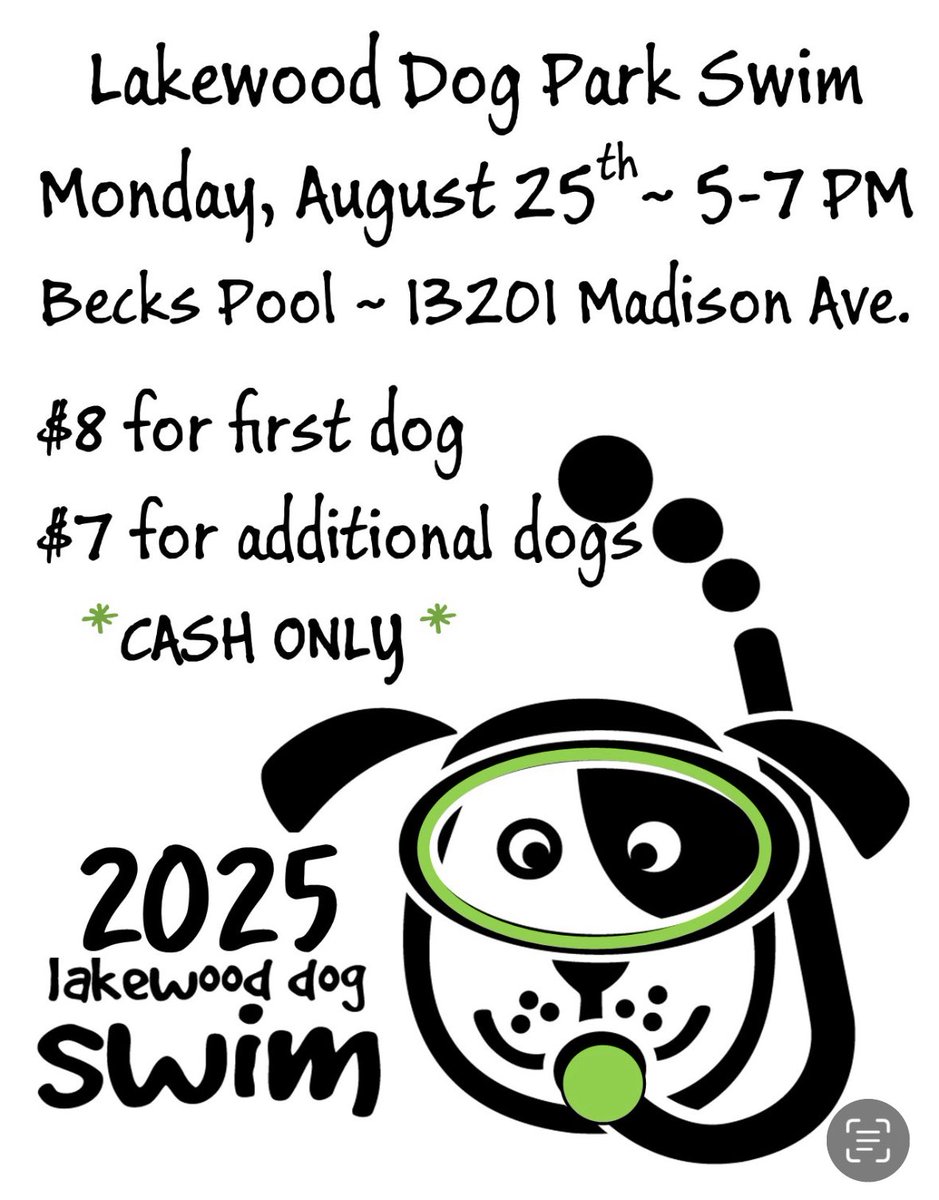 Lakewood Recreation (@lkwdrec) on Twitter photo It’s the end of the outdoor pool season which means it’s time for the annual dog swim! See flyer for details.
<a href="/LakewoodDogPark/">Lakewood Dog Park</a> <a href="/LakewoodOhio/">City of Lakewood</a> It’s the end of the outdoor pool season which means it’s time for the annual dog swim! See flyer for details.
<a href="/LakewoodDogPark/">Lakewood Dog Park</a> <a href="/LakewoodOhio/">City of Lakewood</a>