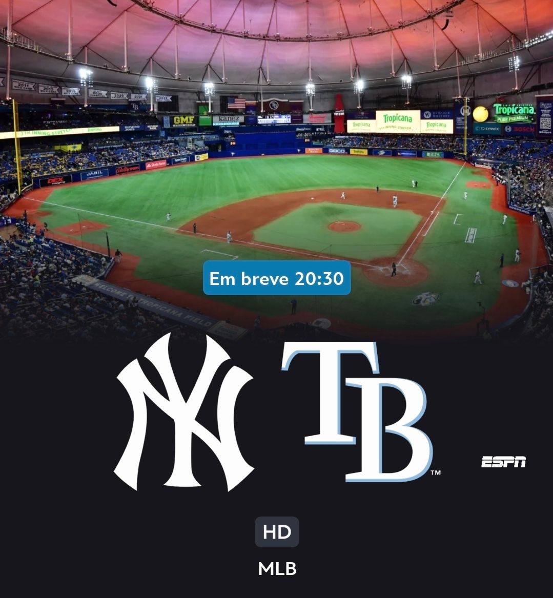 #MLBnaESPN Daqui a pouquinho tem MLB! Estarei ao lado de Renando Couto para Tampa Bay Rays x New York Yankees. Na ESPN 3 e no Disney+