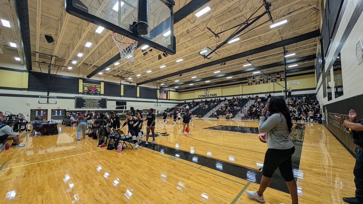 Lady Tiger Volleyball fans are bringing the energy and the girls are racking up the points against Houston Lamar! It's a good day to be a Tiger! #ITT #RISEUP