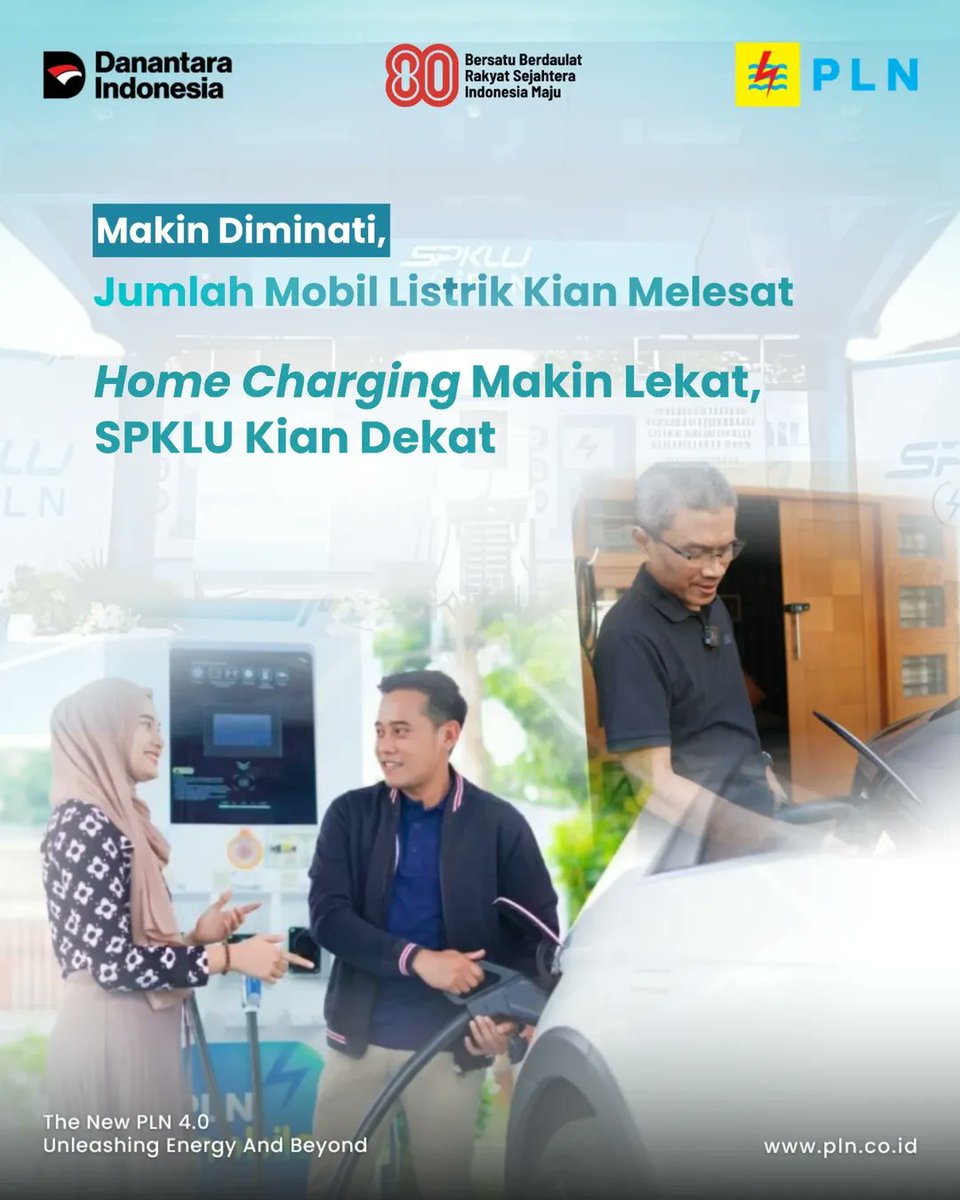 pln_kalselteng's tweet image. Tren mobil listrik di Indonesia terus melesat!

Bersama kita melaju menuju masa depan energi bersih dan target Net Zero Emissions!

#PLNUntukIndonesia #RenewableEnergy #SPKLU #MobilListrik #HomeChargingMakinLekat