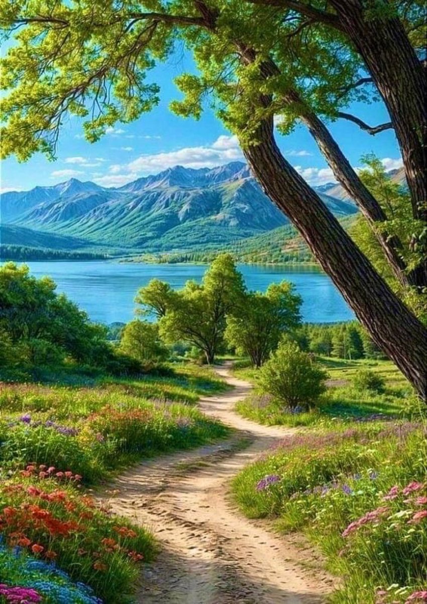 Naji_alt's tweet photo. A dreamy path leading to natureโs embrace ๐ฟ๐ธ๐
Where wildflowers bloom, the lake shimmers, and mountains rise in timeless beauty ๐๏ธโจ
#NatureEscape #ScenicPath #MountainViews #LakeMagic #PeacefulParadise https://t.co/1wzo4MKgKp