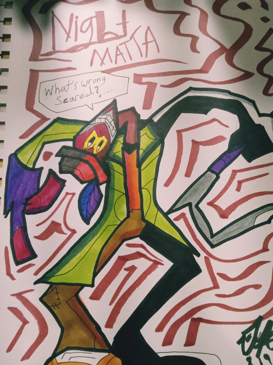 I gave nightmatta a redesign 
Nightmatta is one of the villians from the odd Krusaders #oddkrusaders #illustration