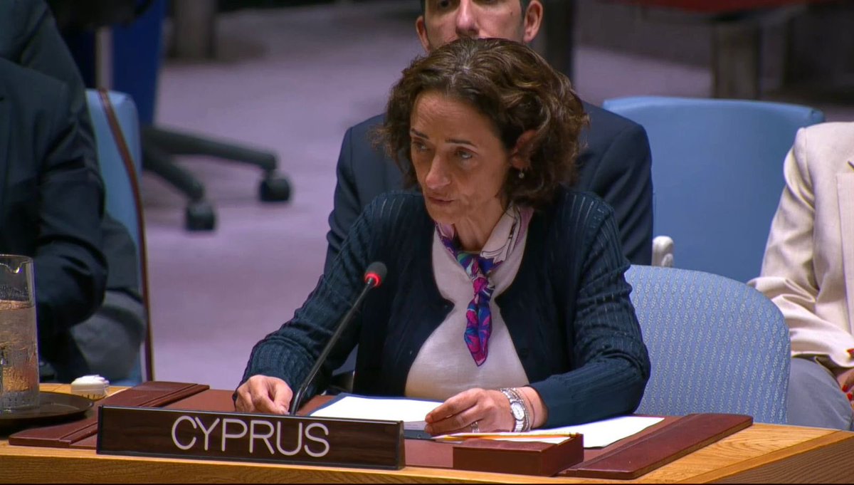 At today’s #UNSC meeting on #CRSV, 🇨🇾 condemned all acts of sexual violence during armed conflict. 🇨🇾, a victim of foreign military invasion &amp; ongoing occupation, is committed to working with the international community to support global response to CRSV &amp; ensure accountability.
