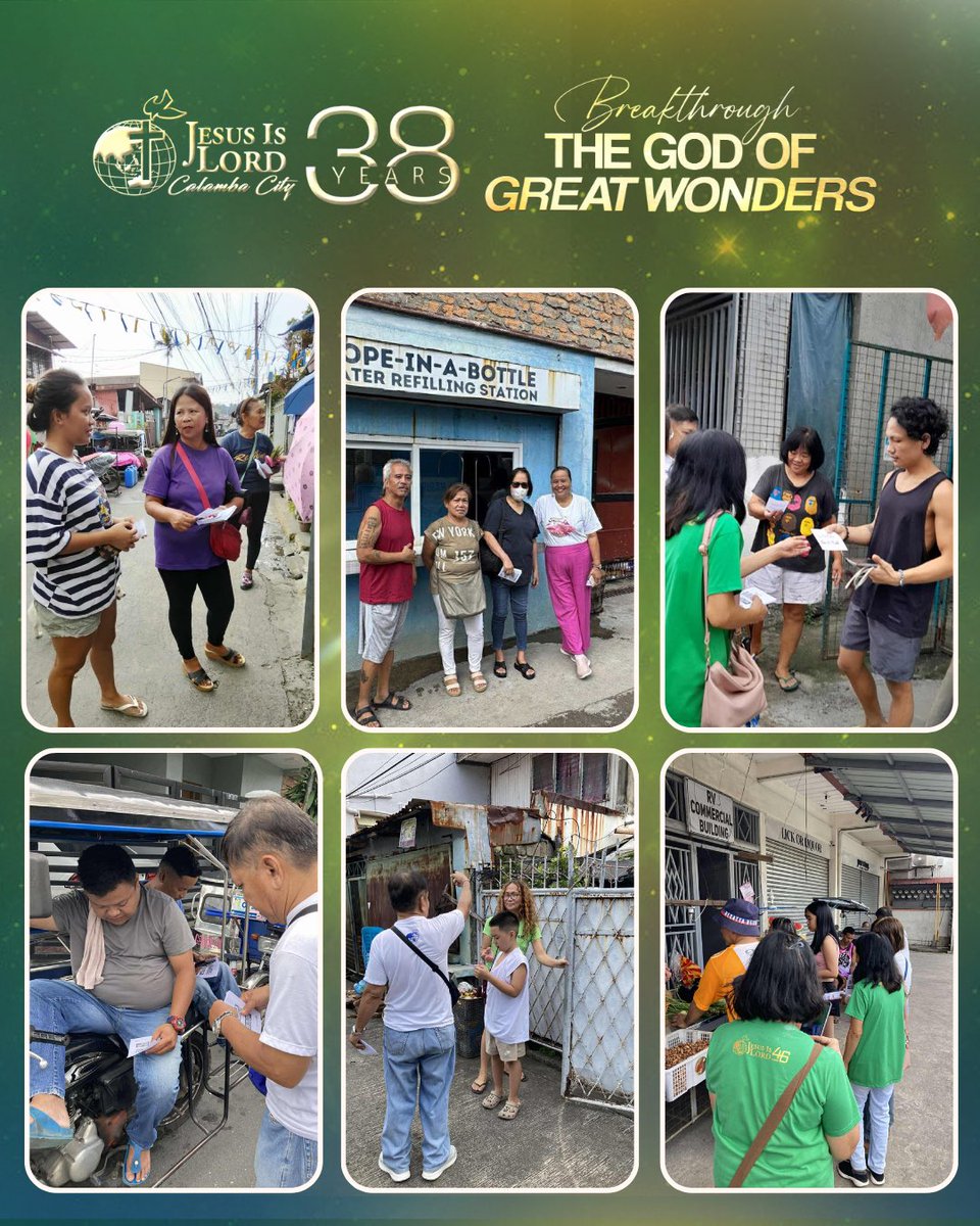 JILCalamba's tweet photo. HOUSE TO HOUSE, HEART TO HEART! 🏡🤍

Just 4 DAYS TO GO before #JILCalambaCity38! 
The JIL Calamba family went around the community knocking on doors, sharing hope, and inviting families to encounter the #GodofGreatWonders! https://t.co/dCeQzhIA2Q