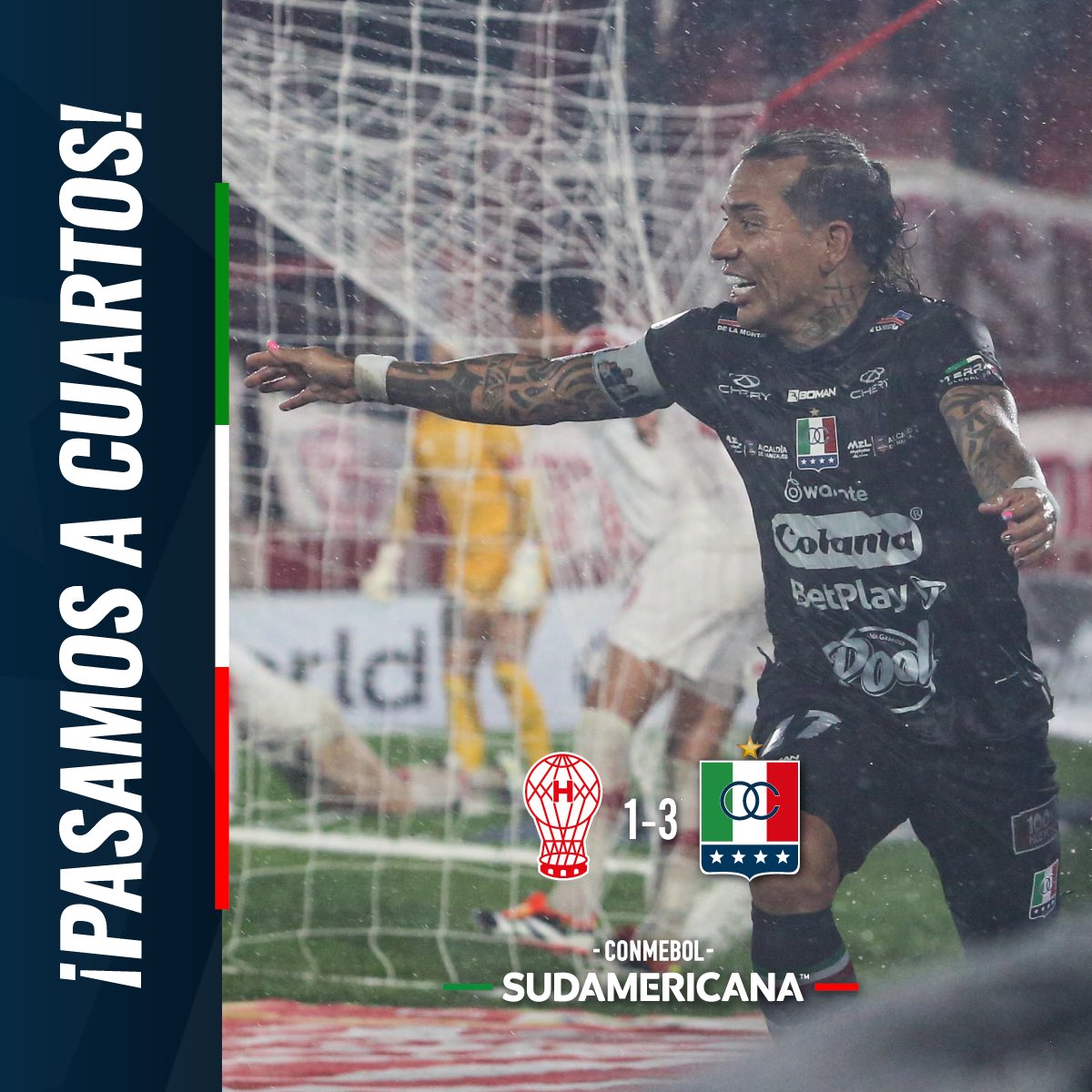 🕑 90+9' [HUR 1 - 3 ONC]   
Finaliza el encuentro !!!!!

El Globo voló, se infló, se agrandó… y lo explotamos en su casa 🎈💣
Once Caldas avanza. 🔥🖤🤍

Hola, Cuartos de Final !!! 

#OnceCaldas #MiVidaMiEquipo #Sudamericana