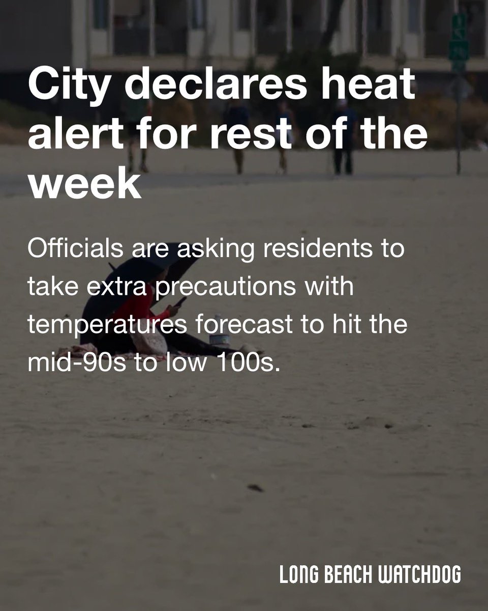 With the National Weather Service forecasting temperatures rising to the low 100s in parts of the city through this weekend, Long Beach officials issued a heat alert Tuesday.

Read more on the Watchdog. lbwatchdog.com/city-declares-…