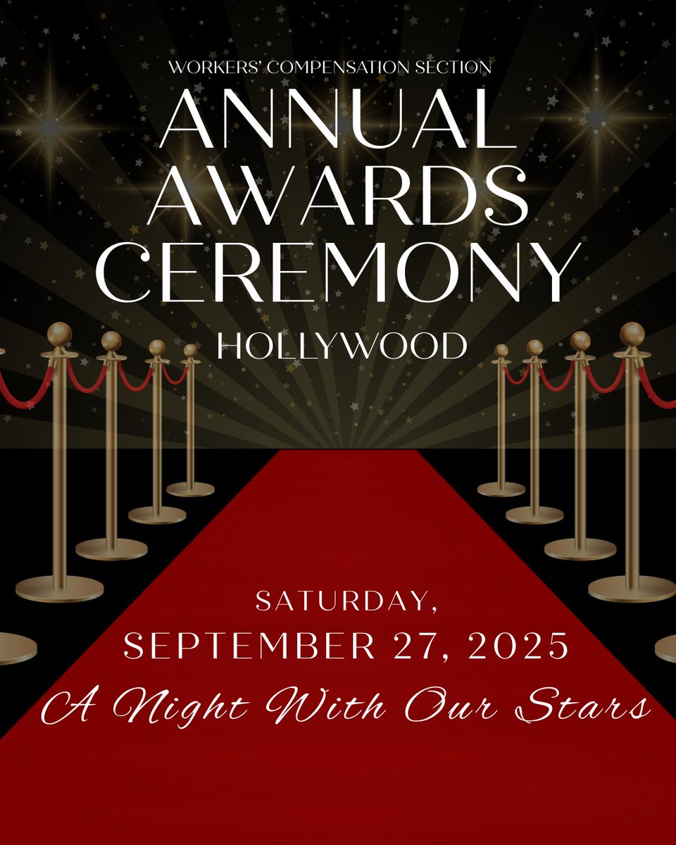 CLAWorkersComp's tweet image. Registration is open!

Join us on Saturday, September 27, at the Loews Hollywood Hotel to celebrate excellence in workers’ compensation. Enjoy a gourmet dinner, connect with industry leaders, and honor outstanding achievements in our community.

Register bit.ly/4oGvMS6