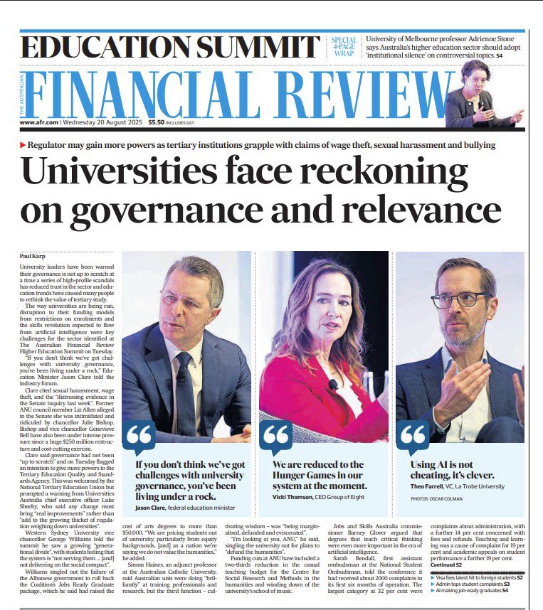 Our campaign to end bad governance for good is making front page news.

Keep the momentum going. Join our campaign for better universities today: betterunis.nteu.au